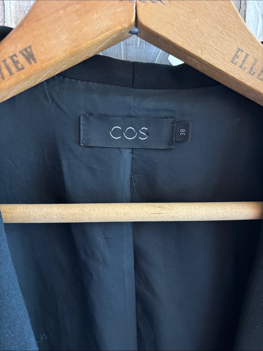 COS Double-Breasted Wool-Blend Blazer Black EU Size 38 / US Size 6 - Picture 2 of 5